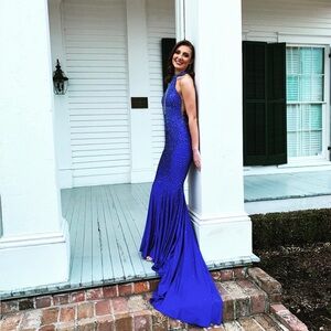 Johnathan Kayne Royal Blue Prom Dress